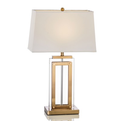 Brass Base Modern Fabric Shade Table Lamps For Hotel